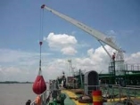 DECK CRANES 5 YEARLY LOAD TEST UNDER WITNESSED BY LR CLASS SURVEYOR AT CAM PHA ANCHORAGE - VETNAM